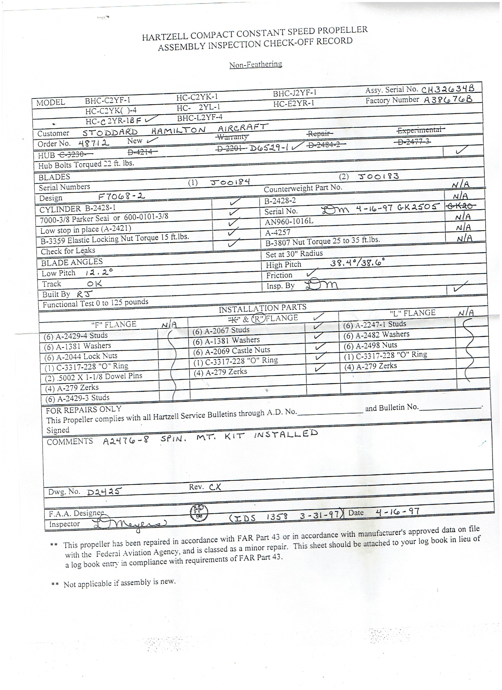 Lancair 320/360 N52LC document